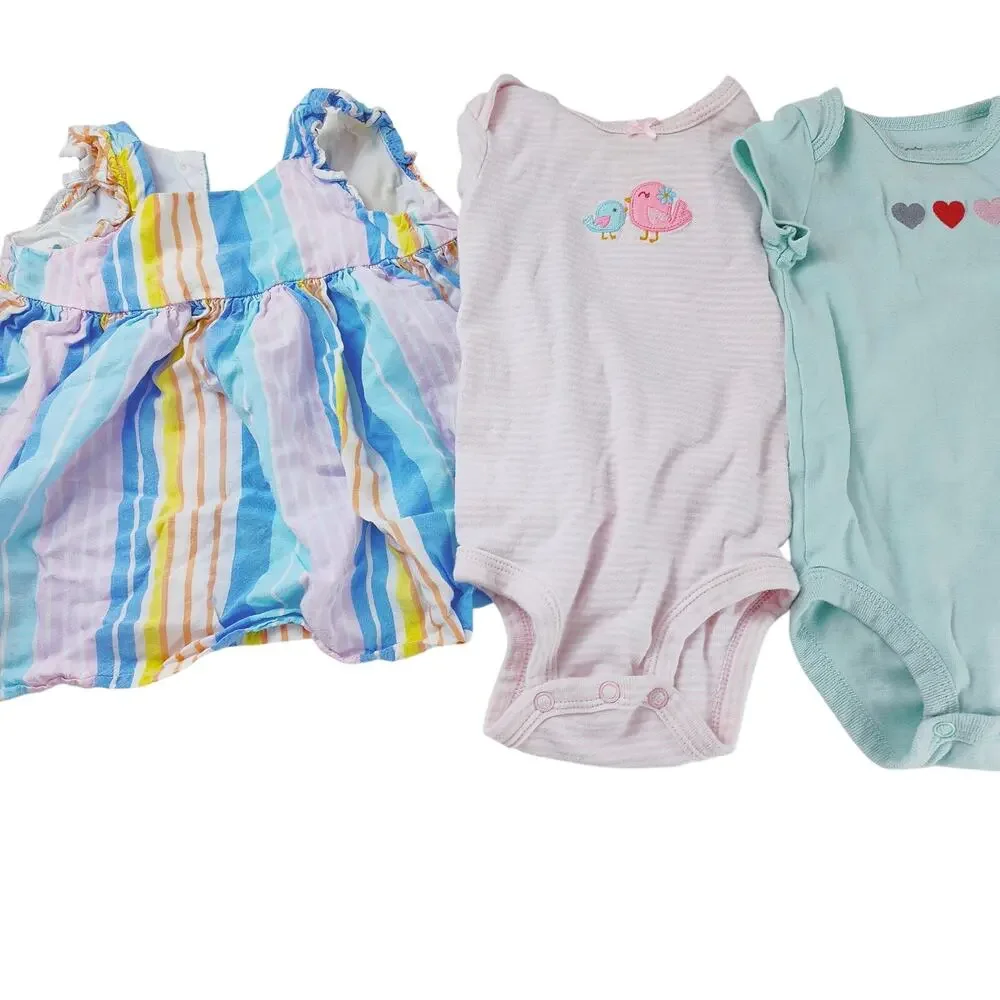 Girls 6-Month Bundle: OshKosh Dress & Carters Bodysuits